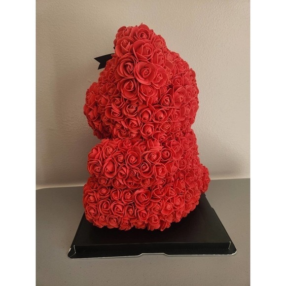 Madame Rosette Medium Rose Teddy Bear Styrofoam Roses Valentine's Day Gift - Picture 3 of 10